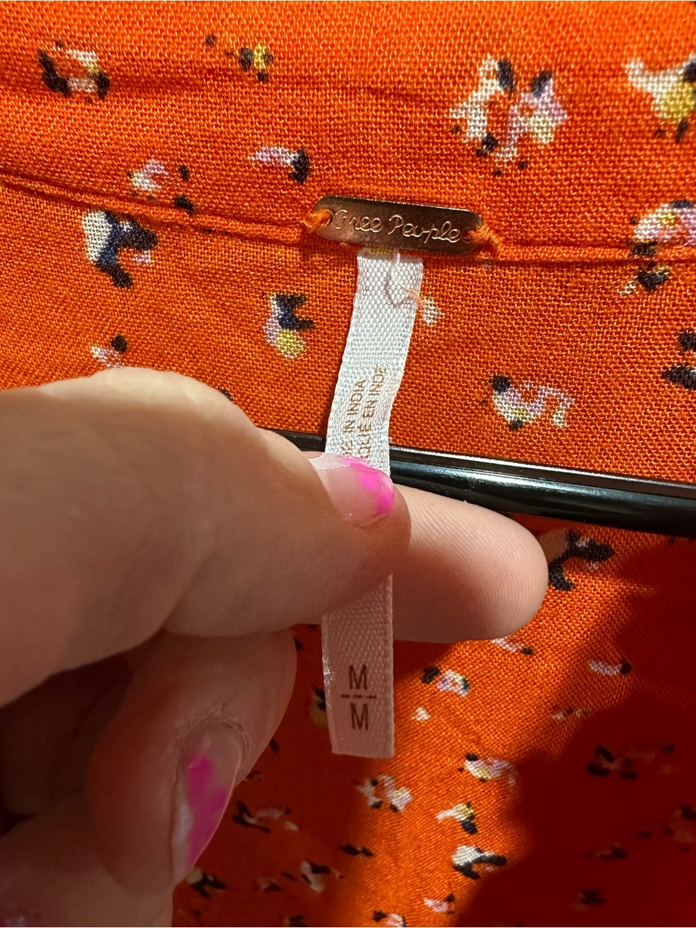 Free People Bright Orange Tiered V-Neck Midi Dress - Picture 4 of 4